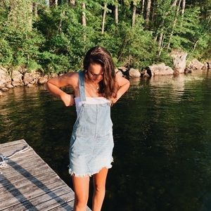 Free people jean overall dress